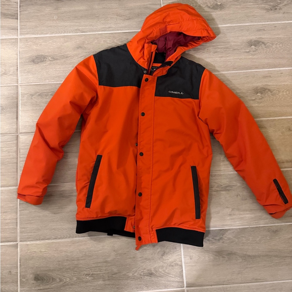 O'Neill Men's Vibrant Orange and Black Ski Jacket